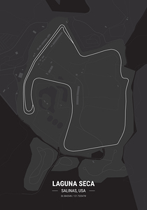Laguna Seca Race Track Map Print