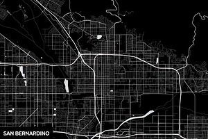 San Bernardino California City Map Print