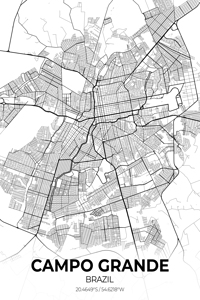 Campo Grande Brazil City Map Print