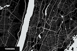 Yonkers New York City Map Print