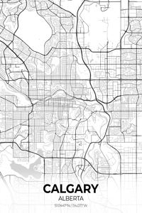Calgary Alberta City Map Print