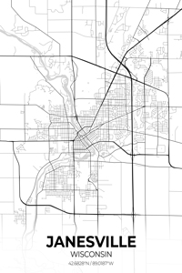 Janesville Wisconsin City Map Print
