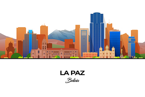 La Paz Bolivia City Skyline Print