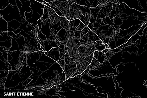Saint Etienne France City Map Print