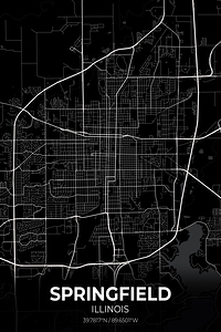Springfield Illinois City Map Print