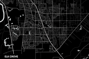 Elk Grove California City Map Print
