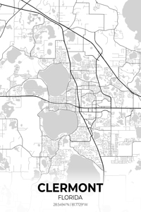 Clermont Florida City Map Print