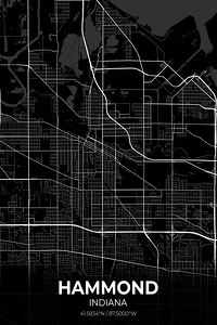 Hammond Indiana City Map Print