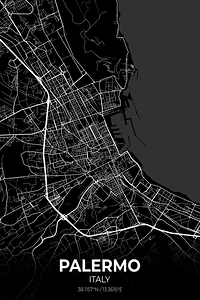 Palermo Italy City Map Print