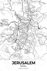 Jerusalem Israel City Map Print