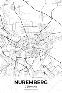 Nuremberg Germany City Map Print