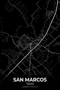 San Marcos Texas City Map Print