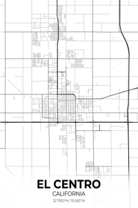 El Centro California City Map Print