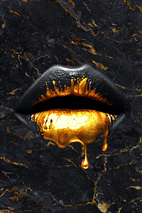 Gold Lips Motivational Print