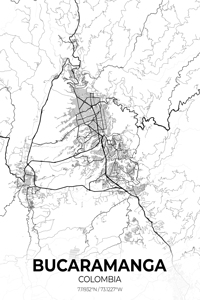 Bucaramanga Colombia City Map Print