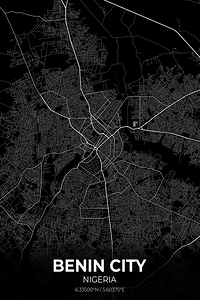 Benin City Nigeria City Map Print