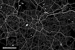 Birmingham England City Map Print