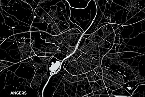 Angers France City Map Print