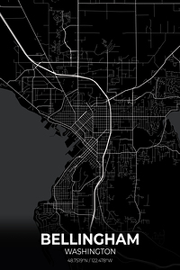 Bellingham Washington City Map Print