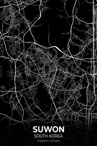 Suwon South Korea City Map Print