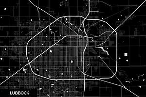 Lubbock Texas City Map Print