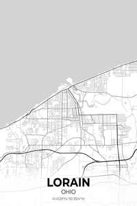Lorain Ohio City Map Print