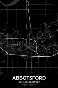 Abbotsford British Columbia City Map Print