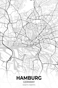 Hamburg Germany City Map Print