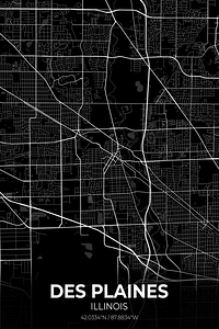 Des Plaines Illinois City Map Print