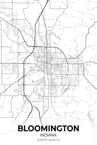 Bloomington Indiana City Map Print