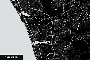 Carlsbad California City Map Print
