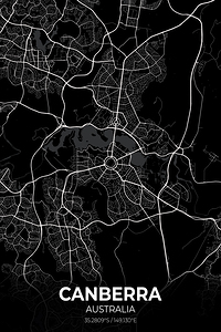 Canberra Australia City Map Print