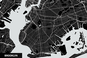 Brooklyn New York City Map Print