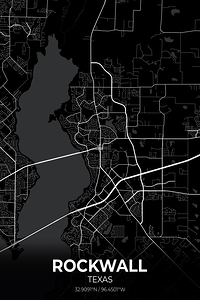 Rockwall Texas City Map Print