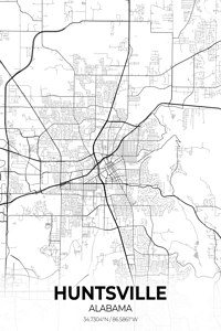 Huntsville Alabama City Map Print