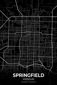 Springfield Missouri City Map Print