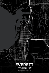 Everett Washington City Map Print