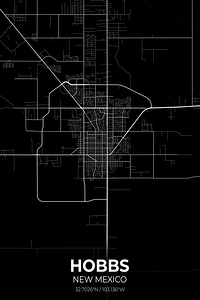 Hobbs New Mexico City Map Print