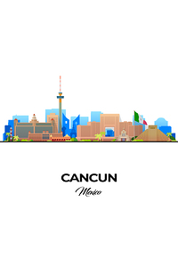 Cancun Mexico City Skyline Print
