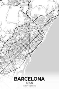 Barcelona Spain City Map Print