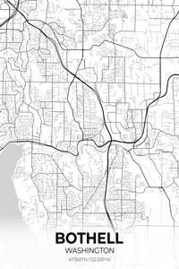 Bothell Washington City Map Print