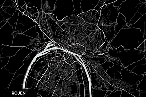 Rouen France City Map Print