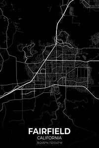 Fairfield California City Map Print