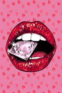 Diamond Lips Motivational Print