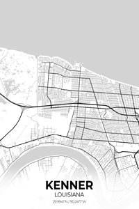 Kenner Louisiana City Map Print