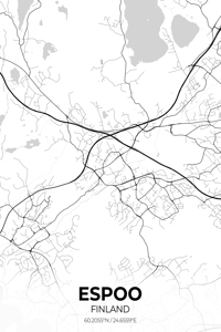 Espoo Finland City Map Print