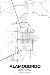 Alamogordo New Mexico City Map Print