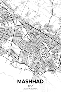 Mashhad Iran City Map Print