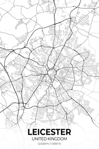 Leicester United Kingdom City Map Print