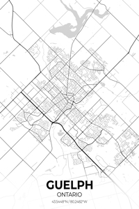 Guelph Ontario City Map Print